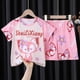 thumbnail image 3 of Sanrios Hellokittys Kuromi Cinnamoroll My Melody pijamas de dibujos animados para niños de manga corta para niños y niñas traje fino de servicio a domicilio para estudiantes, 3 of 5
