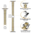 thumbnail image 4 of SEURE Slim Stainless Steel Band for Apple Watch Band 38/40/41/42mm,Women Luxury Metal Replacement Strap for iWatch Series 11 10 9 8 7 6 5 4 3 2 1 SE Silver/Gold, 4 of 7