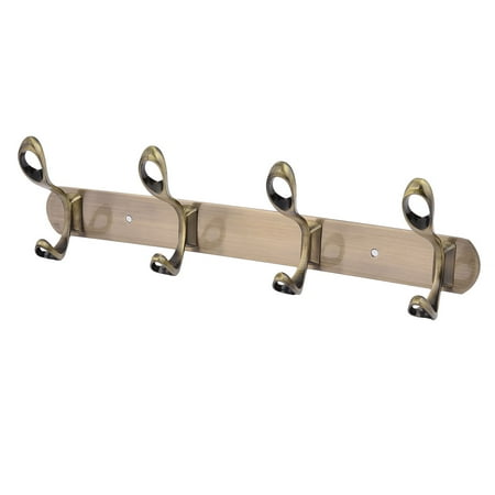 Vintage Towel Hooks Unique Bargains Toilet Vintage Style Wall Mounted 4 Hooks Towel Coat Hooks Rack Holder Bronze Tone ()