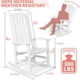 thumbnail image 3 of Patio Rocking Chair, Oversized Rocker Chair for Adult, All Weather Rocking Chair Outdoor, High Back Porch Rocker, Rocking Chairs for Garden, Backyard, Poolside,380lbs, 3 of 8