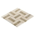 thumbnail image 3 of Sample - Beige Cream Marble Stone Gold Sand Glass Parquet Mosaic Tile Wall Backsplash, 3 of 6