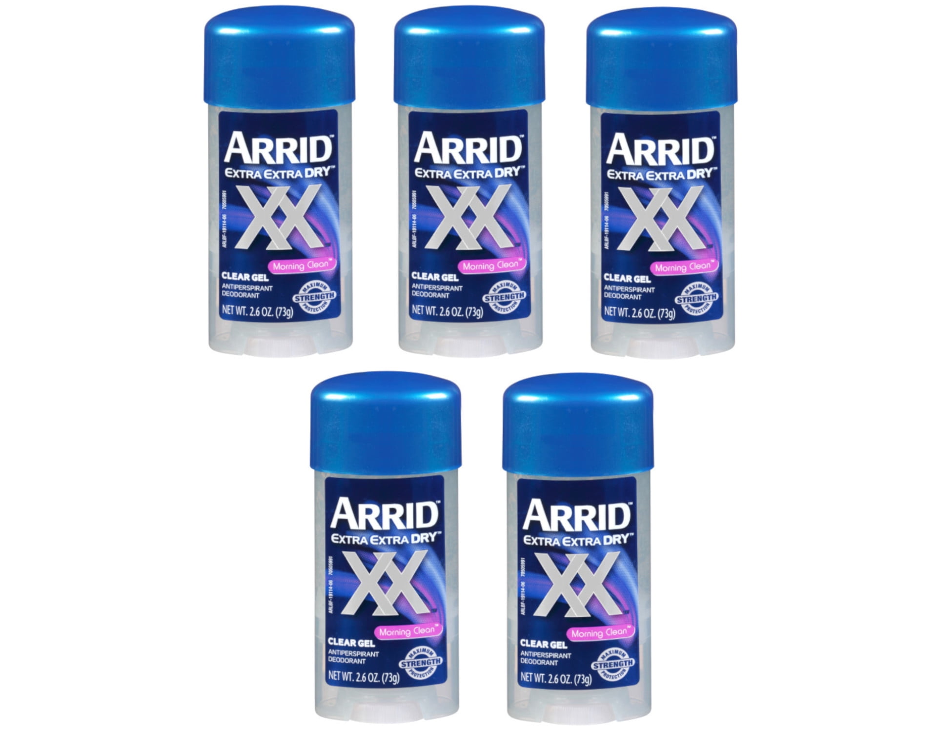 ARRID Extra Dry Clear Gel Antiperspirant Deodorant, Morning Clean, 2.6oz Pack of 5