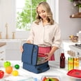 thumbnail image 6 of OPUX Insulated Lunch Box for Kids & Adults, Leakproof Lunch Bag for Boys Girls Men Women, Reusable Soft Cooler Lunchbox for School Work Picnic Travel, Reinforced Handle, Heather Navy, 6 of 9