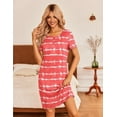 thumbnail image 2 of Ekouaer 3 Pack Nightgowns for Women Sleepwear Short Sleeves Sleep Shirts Button Down Nightshirt Sleep Dress, 2 of 4