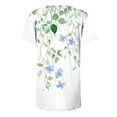 thumbnail image 5 of Thousandth Women's Plus Size Summer Blouses Casual Floral Print Short Sleeve Henley Blouses Breathable Loose Fit V-Neck Tunic Tops with Buttons Pleated, 5 of 6