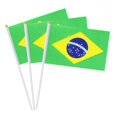 thumbnail image 1 of Brazil Flag Brazilian Small Stick Mini Hand Held Flags Decorations 1 Dozen (12 Pack), 1 of 1