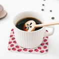 thumbnail image 5 of Honeii Strawberry print Leather Coaster Set of 4, ideal for safeguarding your furniture from drinks spills and effortless cleanup-Square, 5 of 6