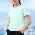 thumbnail image 4 of LJEFF Toddler Moisture-Wicking Crew Neck T-Shirt, Lightweight Breathable Quick Dry Athletic Soft Kids Active Top Green Size 5, 4 of 7