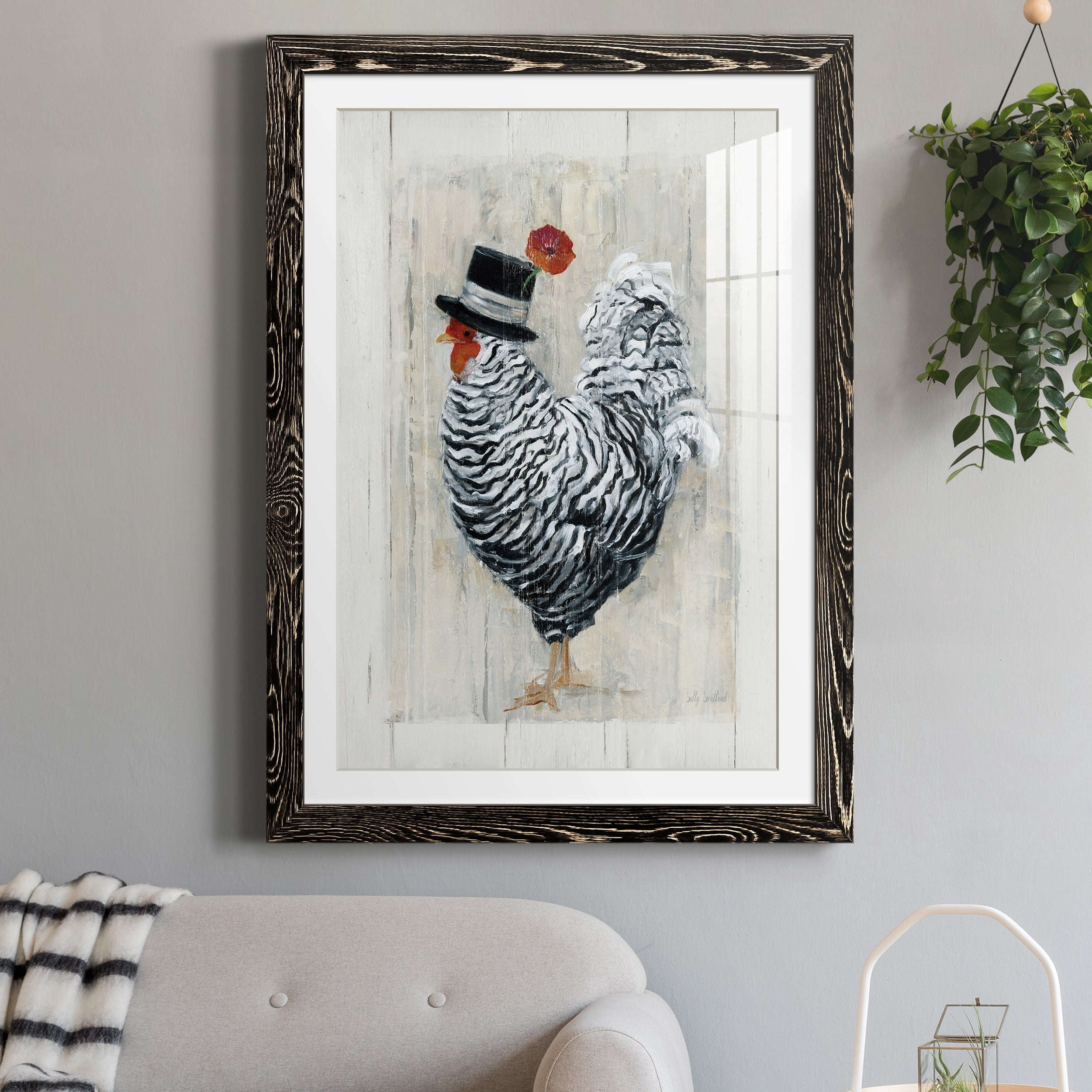 Sunday Best Rooster - Premium Framed Print - Distressed Barnwood Frame - Ready to Hang