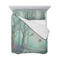 thumbnail image 7 of Quilts Twin Size Bedding Set, Watercolor Forest Birds Lightweight Quilted Comforter, Green Trees Seasonal Floral Soft Reversible Bedspread Coverlet with Pillow Covers for All Season, 68" x 86", 7 of 7