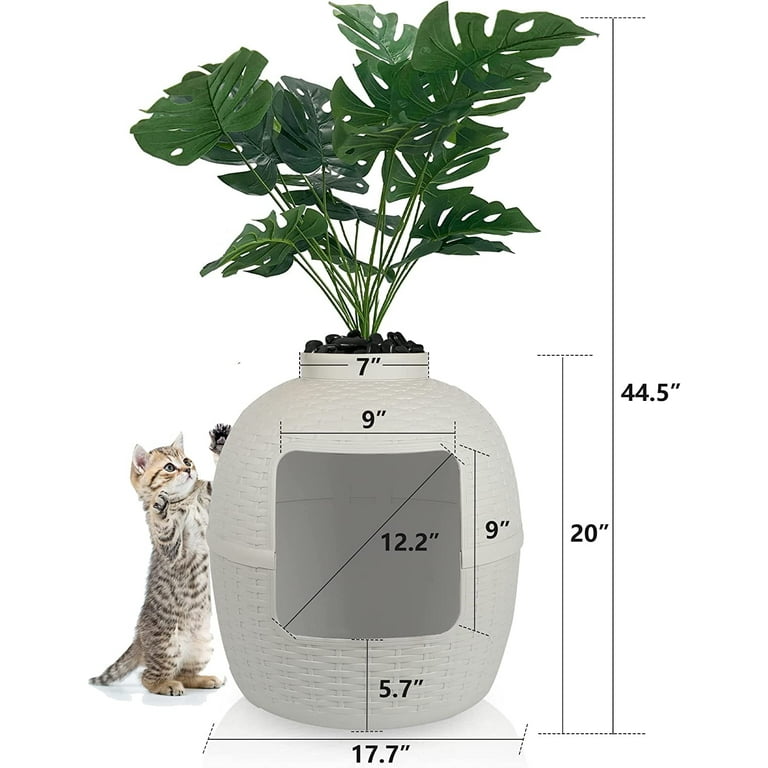 Superjoe Plastic Hidden Cat Litter Box with Decorative Planter