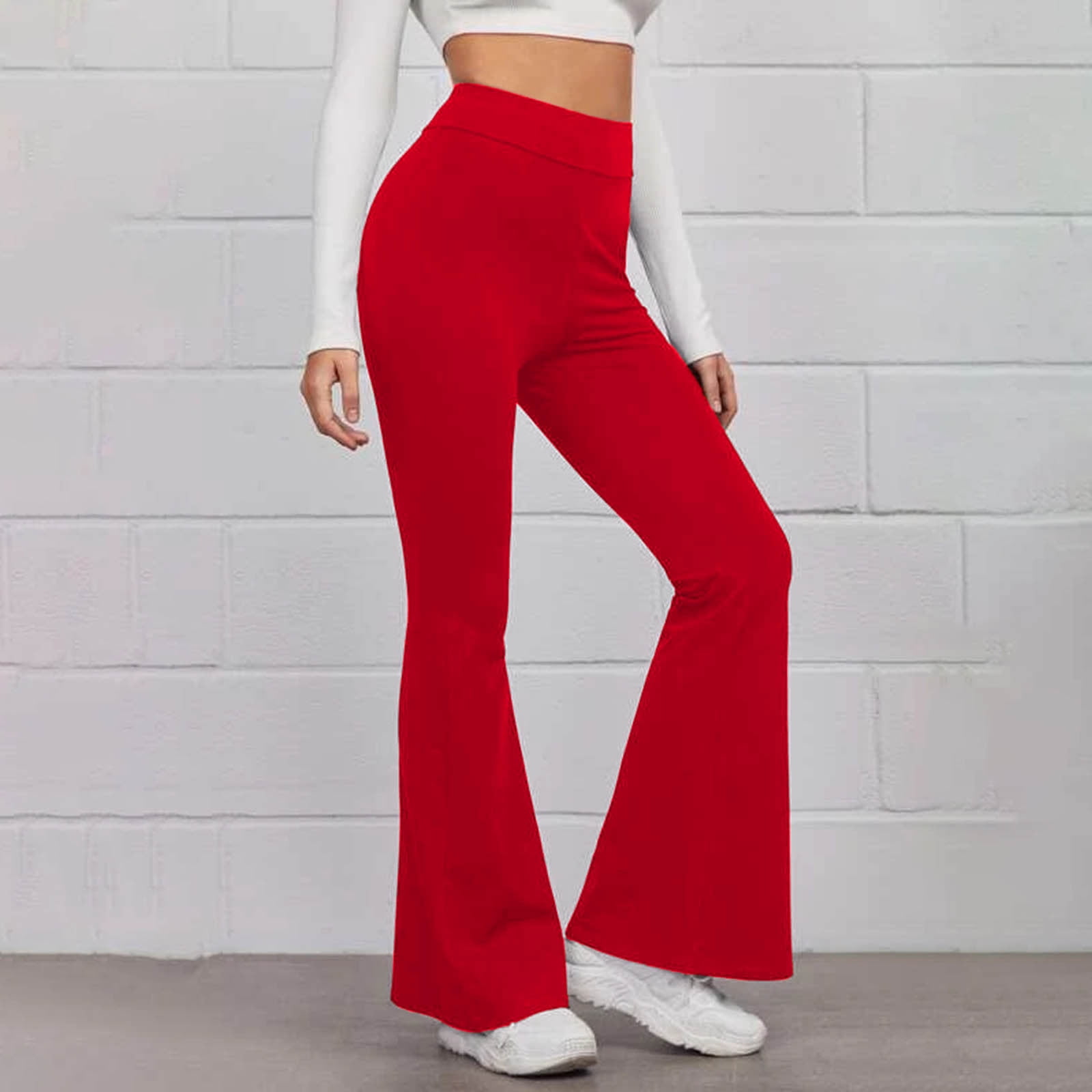 Pantalon D'hiver Femme En Velours Doublé - Legging évasé Taille Haute Avec Poches - Taille élastique - Confortable Et Chaud
