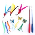 thumbnail image 1 of 11pcs/set Feather Cat Toys Colorful Feather Cat Teaser Exerciser Cat Wand Interactive Tools, 1 of 9