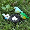 thumbnail image 1 of 1 Set Mini Resin Animals Mini Fairy Figurines Bird Statues Bird Egg Bird Nest Decor, 1 of 7