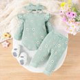thumbnail image 2 of Farysays Baby Girl Clothes Outfits Cute Little Daisy Print Romper Flared Pants 3Pcs 0 3 6 9 12 18 Months, 2 of 4