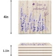 thumbnail image 3 of FMSHPON Lavender Live a Colourful Llife Set of 4 Coaster for Drinks, Absorbent Ceramic Stone Coasters Cup Mat with Cork Base for Home Kitchen Room Coffee Table Bar Decor, 3 of 4