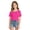 Hot Pink, variant on Shadoumai Girls Off The Shoulder Tops Short Sleeve Oversized Tshirts Summer Casual Loose Fit Basic Tees Y2K Going Out Tops