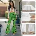 thumbnail image 6 of Xoenoiee Flared Pants Flared Leggings for Women Gym High Waist Leggings Comfortable Yoga Pants High Waist Bootcut Yoga Pants for Workout, Casual, Dancing, XS, Jamaican Flag Green, 6 of 6