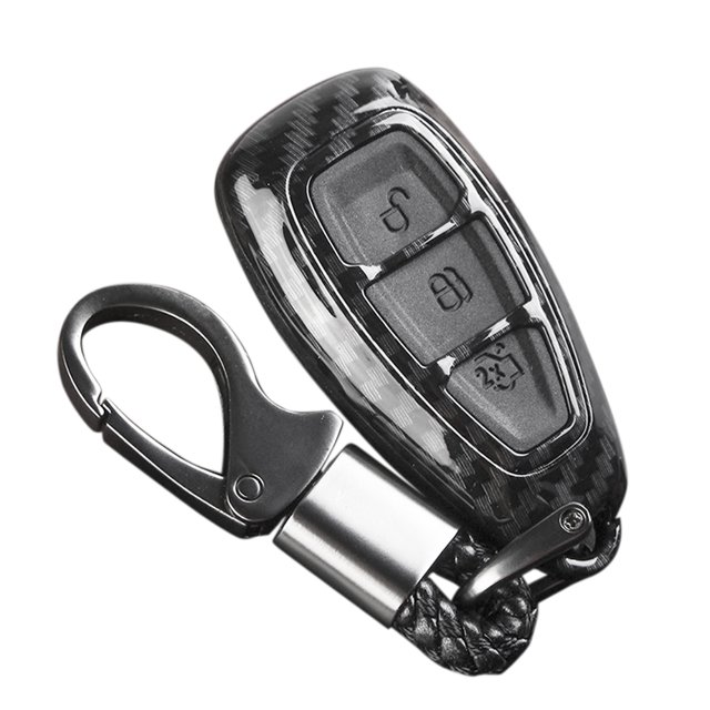 TFixol Coque de Télécommande en Fibre de Carbone Compatible avec Fords/Focus/Fiesta/Kuga/C-Max