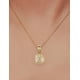 thumbnail image 3 of Collar con dije de oro laminado letra brillos D, 3 of 6