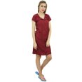 thumbnail image 6 of Bimba Womens Maroon Long Shirt Getting Ready Buttondown Night Sleepdress-6, 6 of 8