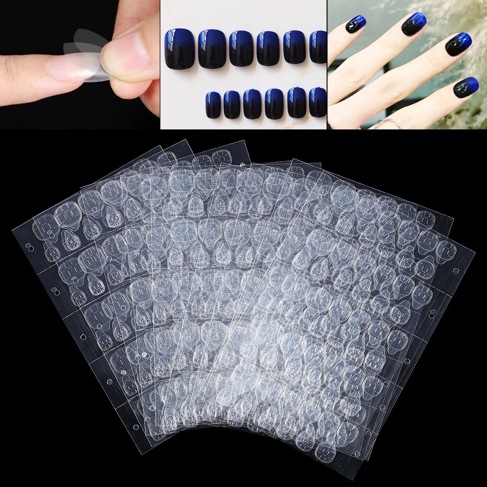 YLSHRF 50 Sheet/ Lot Double Sided Adhesive Glue Transparent Clear Sticker Sticky Tape for False Nail , Sticky Tape for False Nail Tips, Clear Sticker