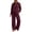 Wine, variant on Women's Sweatsuits 2 Piece Outfits Lounge Sets | Cozy Airport Outfits,Casual Sweat Sets for Fall And Winter,Half Zip Pullover And Baggy Sweatpants with Pockets QURATI