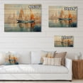 thumbnail image 4 of Designart "Boat Abstract Maritime Euphony III" Boat Print on Natural Pine Wood, 4 of 5