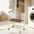 thumbnail image 6 of QSTDGVPW Laundry Cart with Detachable Storage Basket White Multipurpose Sturdy 2 in 1 Clear Wheels, 6 of 9