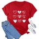 thumbnail image 4 of RKSTN Valentine's Day T Shirts for Women Cotton Oversized Crewneck Heart Graphic Print Short Sleeve Shirt Pullover Tops Womens Casual Valentine Print Round Neck Regular Fits Comfy Summer Tee Shirts, 4 of 8