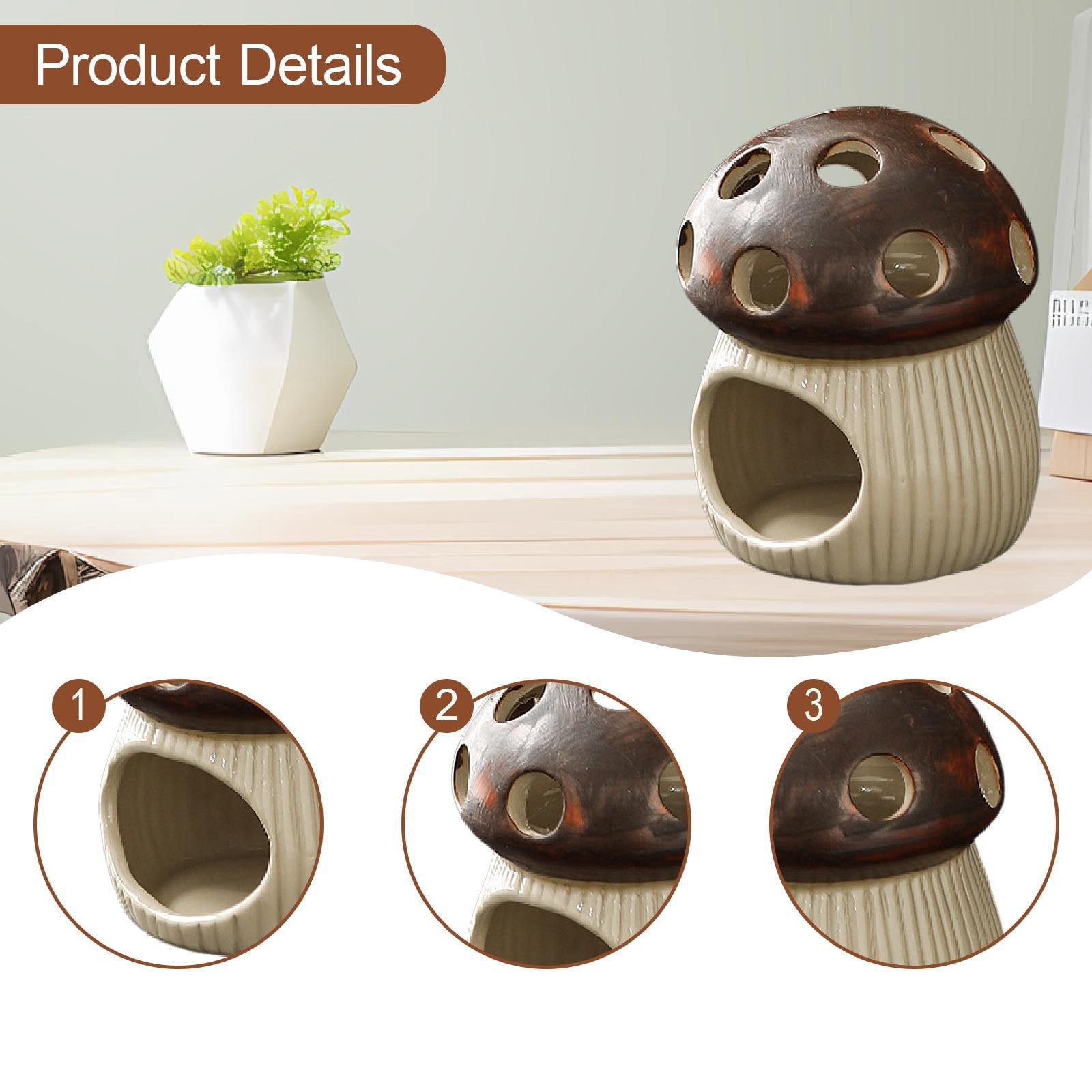 WLPZXP Incense Burner Mushroom Shape Holder Incense Bowl Aroma Fountain Durable for Spa 8.8cmx11.8cm