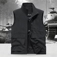 thumbnail image 2 of SHTXOZHI Mens Plus Size Breathable Outerwear Vests Sleeveless Solid Color Layering Casual Jackets with Pockets, 2 of 9