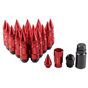 RASTP 20Pcs Red M12X1.25 Anti-Theft Wheel Lug Nuts for Honda Toyota with Spike Extended LN043