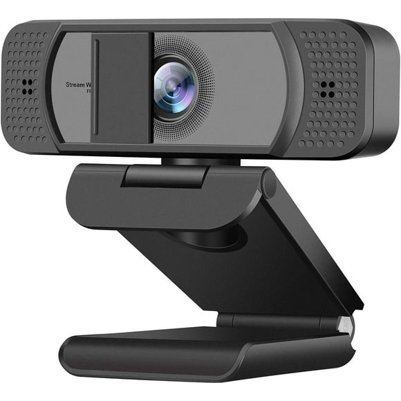1080P Webcam with Microphone for PC Streaming, Web Camera for Desktop with Privacy Cover, 100° Wide Angle, Auto Light Correction, USB Plug& Web Cam for OBS/Gaming/Zoom/Skype/FaceTime/Teams/Twitch