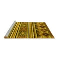 thumbnail image 2 of Ahgly Company Machine Washable Indoor Square Oriental Yellow Modern Area Rugs, 5' Square, 2 of 4