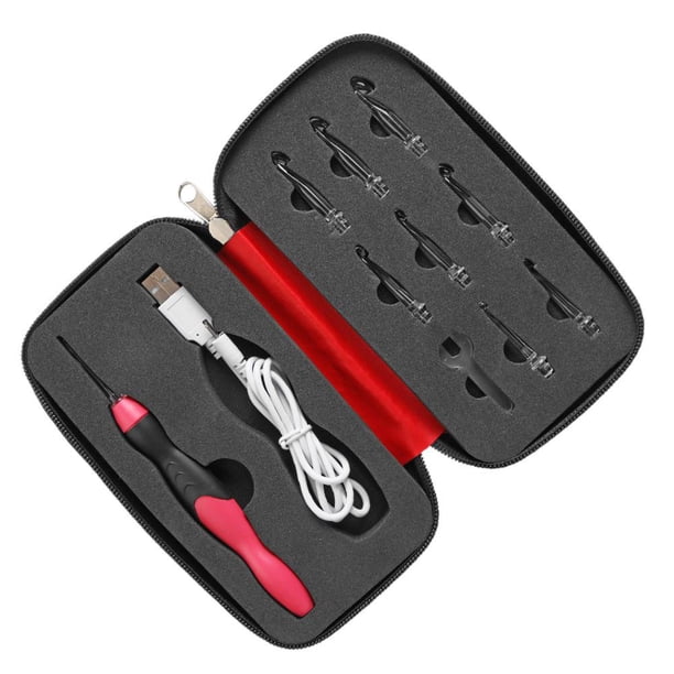 Cuadros Decorativos 9 en 1 USB Light Up Ganchos de ganchillo Agujas de tejer Kit de costura LED (Rojo) Ehuebsd Nuevos Originales
