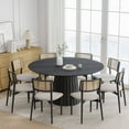 thumbnail image 4 of MAYEERTY 60" Round Dining Tables, Mid-Century Dining Table for Dining Room Kitchen, Black, 4 of 9