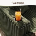 thumbnail image 6 of Marrber Green 52” 3-in-1 Convertible Pull-Out Sofa Bed Sleeper Loveseat with Reclining Backrest, Built-in Cup Holders, Pet-Friendly Corduroy Sofa for Small Space, 6 of 9