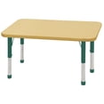thumbnail image 1 of ECR4Kids 24in x 48in Rectangle Premium Thermo-Fused Adjustable Activity Table Maple/Maple/Green - Chunky Leg, 1 of 2
