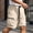 Khaki, variant on Mens Belted Drawstring Cargo Shorts, Straight Relaxed Fit with Breathable Easy Care Fabric for Hiking Outdoor Leisure Activities Yellow L