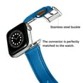 thumbnail image 4 of WFEAGL Genuine Leather Business Replacement Apple Watch Bands 38mm 40mm 41mm Blue/Silver, 4 of 8