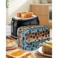 thumbnail image 4 of Light Blue Brown Small Toaster Cover 2 Slice, Kitchen Appliance Covers, Rustic Farmhouse Dog Paw Vintage Toaster Oven Cover with Loop, Bread Machine Cover Polyester Dust Cover Protection, 4 of 4