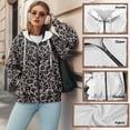 thumbnail image 3 of Yuyamidu Leopard Print Hoodie Womens Sweatshirt Oversized Zip Up Hoodie for Women Sweat Shirt Ladies Sweatshirts Hooded Sweatshirt Outerwear with Pockets S, 3 of 8