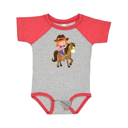 

Inktastic Cowgirl Sheriff Horse Western Orange Hair Gift Baby Girl Bodysuit