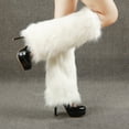 thumbnail image 6 of harmtty Women Leg Warmers Colorful Furry Faux Fur Appearance Stretchy Boot Covers for Daily Wear, 6 of 8