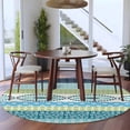 thumbnail image 3 of Round Rugs 7Ft, Blue Green Geometric Round Area Rug Washable Indoor Throw Carpet, Boho Vintage Country Flowers Leaves Large Non Slip Circle Rug for Dining Room Playroom Home Decor Aesthetic, 3 of 8