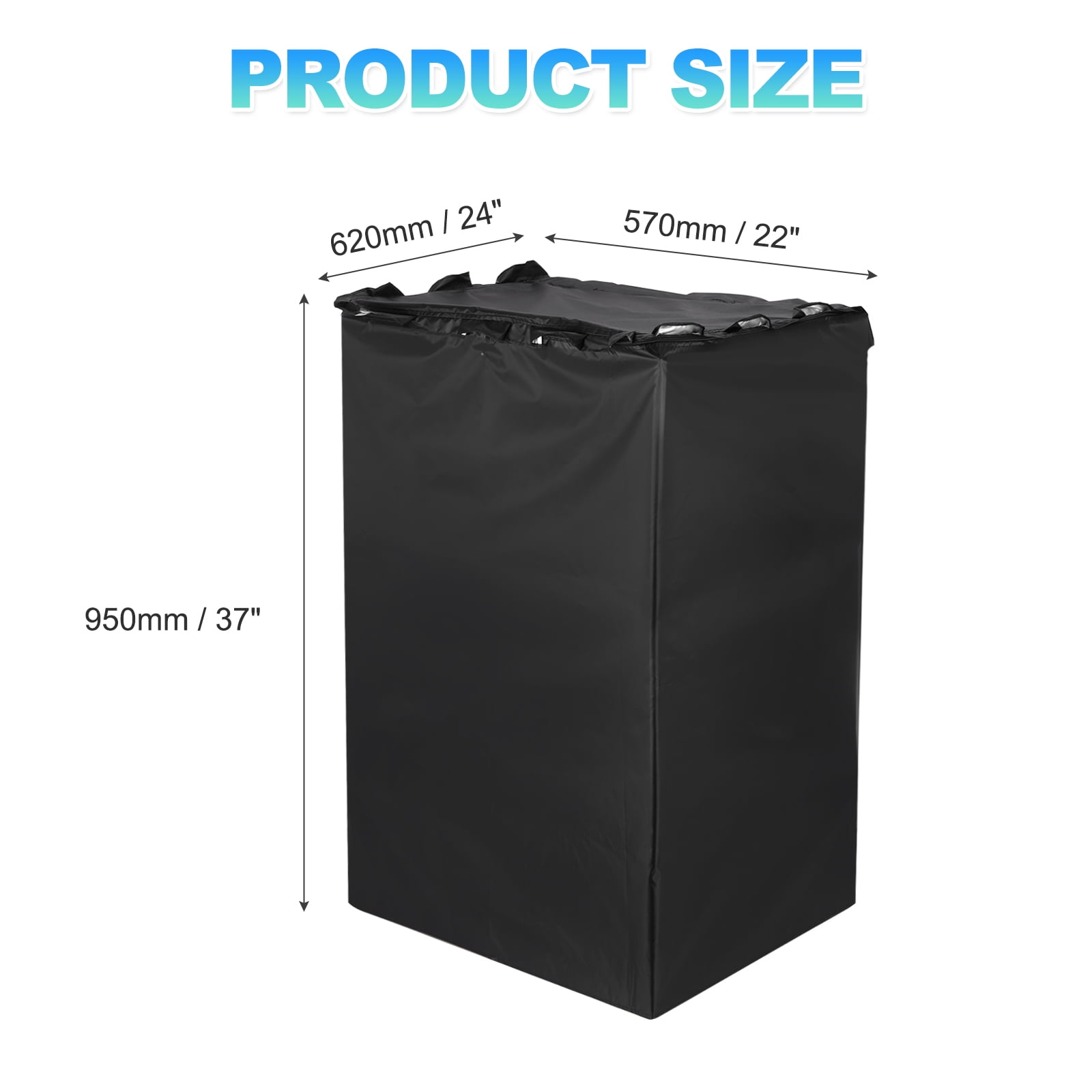 Uxcell Washer and Dryer Covers 22"x24"x37"- Waterproof, Dustproof, Sun-Proof Top-loading Washing Machine Cover for Laundry Room Balcony, Black