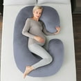 thumbnail image 2 of Pregnancy Pillows for Sleeping, U Shaped Full Body Maternity Pillow with Removable Cover - Support for Back, Legs, Belly, HIPS for Pregnant Women, 51 Inch Pregnancy Pillow for Women, Light Gray, 2 of 7