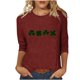 thumbnail image 2 of TaTaai St. Patrick's Day Women Fashion Printed 3/4 Sleeve Tops Casual Round Neck Loose Fit Blouses Soft Stretchy Breathable Spring Winter Daily Wear Gift, 2 of 4