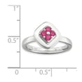 thumbnail image 2 of 2.25mm 925 Sterling Silver Moveable Prong set Stackable Polished Created Ruby Ring Size 6 Stackable Ring for Women, 2 of 2